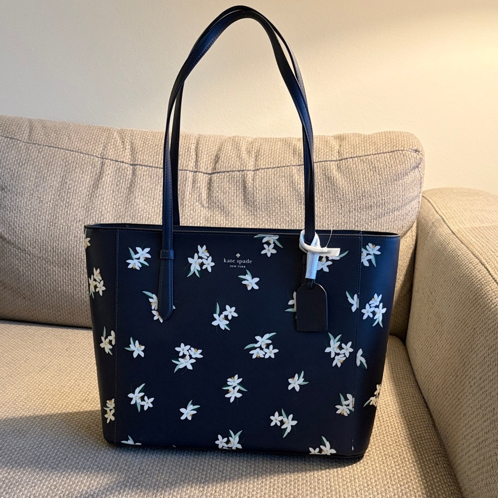 Kate Spade Navy Floral Tote Bag